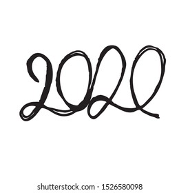 2020 vector digits on a white background