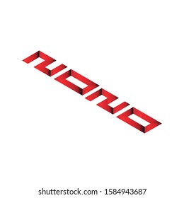 2020 vector illustration. Isolated on a white background