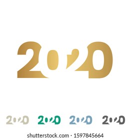 2020 vector illustration letter type icon