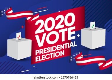 2020 vote presidential election vector template