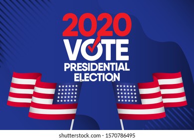 2020 vote presidential election vector template