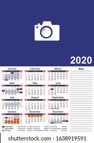 2020 Wall Calendar, Wall Planner