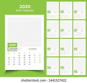 2020 Wall Calendar Template Design