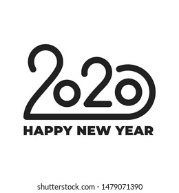 2020. Winter holiday lettering typography logo for New Year 2020 celebration.