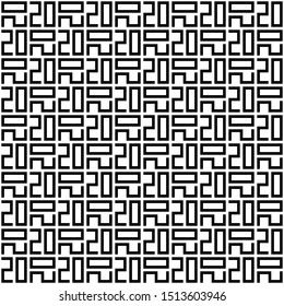 2020 woven style seamless vector black and white pattern