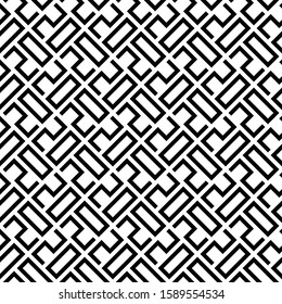 2020 woven style seamless vector black and white pattern
