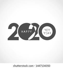 2020 Xmas numbers. Logotype in minimalist style. Abstract isolated graphic design template. Congrats concept. Monochrome emblem. Seasonal sale digits idea. Calender title, inscription elements.