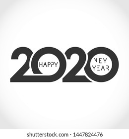 2020 Xmas numbers. Logotype in minimalist style. Abstract isolated graphic design template. Congrats concept. Monochrome emblem. Seasonal sale digits idea. Calender title, inscription elements.