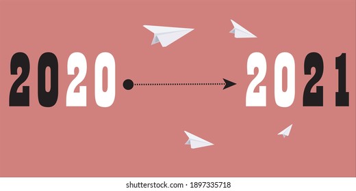 2020 to the year 2021 welcome to the year 2021 vector illustration