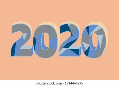 Diseño abstracto de 2020 tridimensional