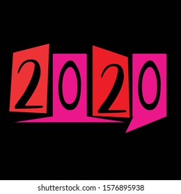 2020 YEAR  BLACK BACKGROUND  COLOR