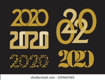 2020 Year Gold Color Celebration