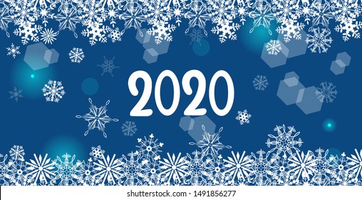 2020 year greeting banner. Vector graphics.