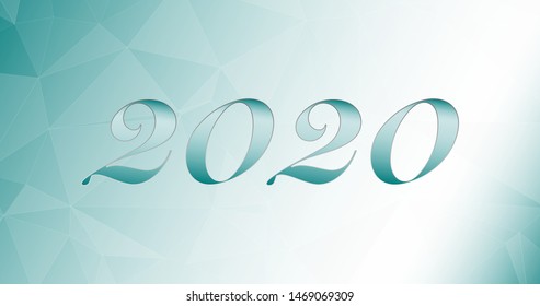 2020 year illustration background, creative calendar card