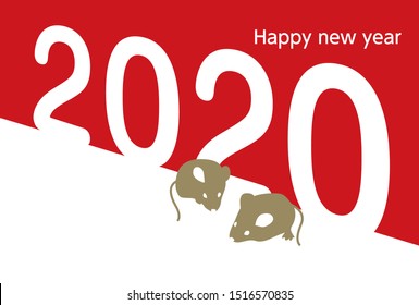 2020 year New Year's card