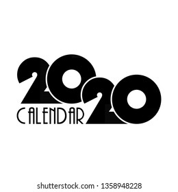 2020 year numbers creative design on white background