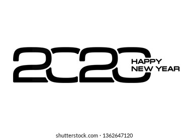 2020 year numbers creative design on white background