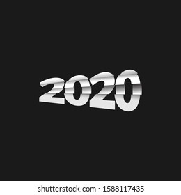 2020 year typography template for your design calendar