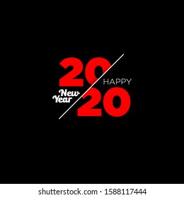 2020 year typography template for your design calendar
