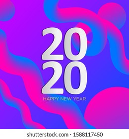 2020 year typography template for your design calendar