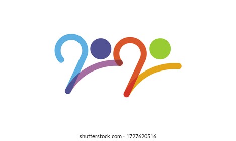 Logo joven vectorial 2020. Logo de la carrera deportiva 2020.