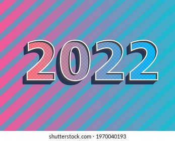 2021 3D text effect vector graphics