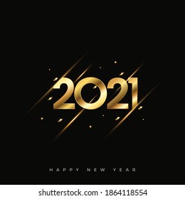 2021 Abstract Black Background with Happy New Year