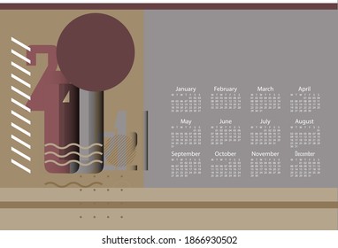2021 background with vintage and classic style