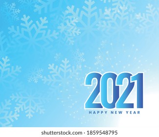 2021 blue happy new year snowflakes background design