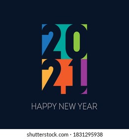 2021. Brochure or calendar cover design template. Happy new year, vertical banner. Cover of business diary for 20 21 with wishes.