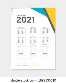 2021 business calendar design template