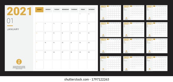 2021 - calebdar. Vector business template