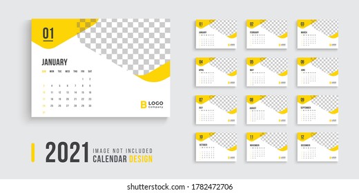 diseño de calendario 2021, diseño de calendario para 2002, diseño de calendario profesional de escritorio semana de inicio el domingo, color amarillo diseño de calendario de escritorio limpio.