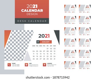 2021 calendar design, calender design for 202, professional desk calendar design week start on sunday, yellow color clean desk calendar design.
