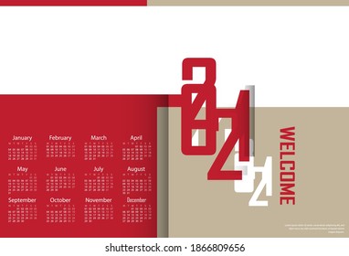 2021 calendar design, colorful and modern background