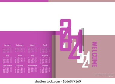 2021 calendar design with rainbow colors and fancy design like a new year party.