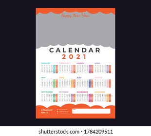 2021 calendar design. Set of 12 months. 2021 calendar planner set for template corporate design week start on Monday.