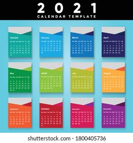 2021 Calendar design. Simple design.