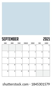 2021 Kalender einzeln auf Hintergrund September