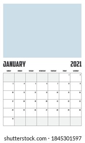 2021 Calendar Isolated on a Background January