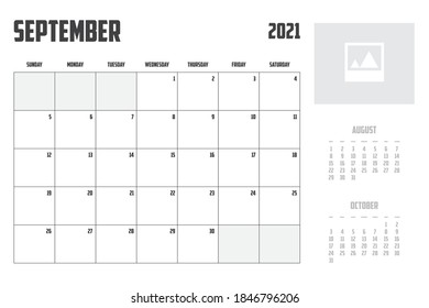 2021 Calendar Isolated on a Background September