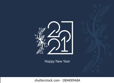 2021 calendar
2021 new year illustration With floral ornament on a black background