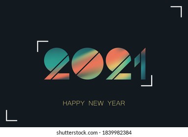 Ilustración vectorial del nuevo año 2021 del calendario 2021.