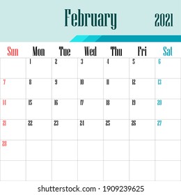 2021 calendar template vector graphics