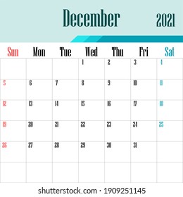 2021 calendar template vector graphics