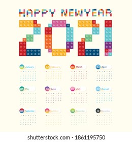 2021 Calendar Calendar Vector  Design.