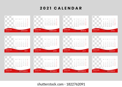 2021 Calendar, Week start Monday corporate design planner template. daily diary planer, 