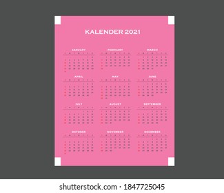 2021 calender on the screen of tablet computer