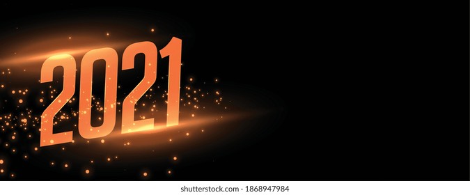2021 celebration new year sparkling banner with light effect