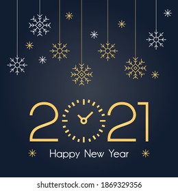 2021 with clock gold banner
